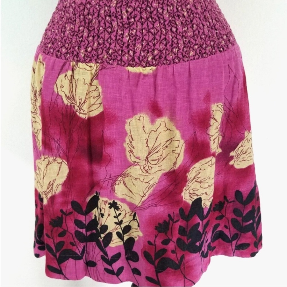 Free People Pink and Black Floral Mini Skirt